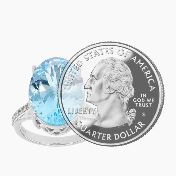 BlueTopaz/Silver Ring - Picture 5 of 7